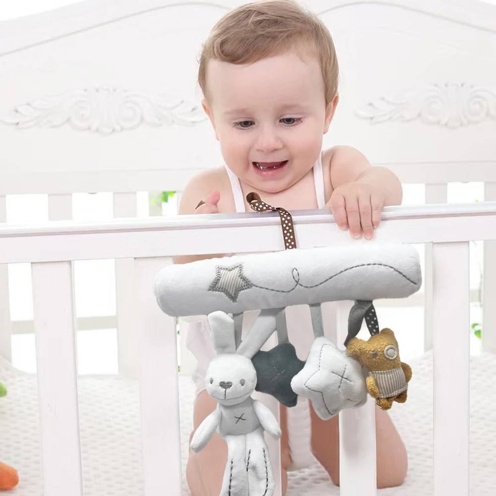 Neue Hängende Baby Krippe Kaninchen Rassel Sicherheit Sitz Plüsch Spielzeug Multifunktionale Baby Schlaf Begleiter Hängende Dekoration Geschenk