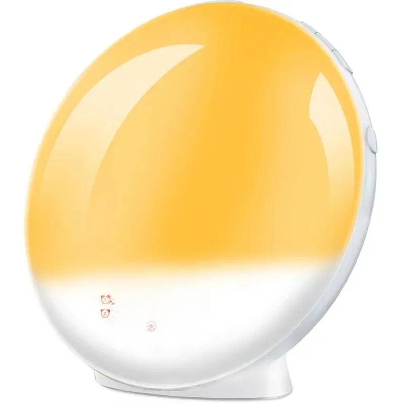 Réveil lever du soleil, réveil lumineux, Simulation du lever du soleil/coucher du soleil, horloge numérique avec veilleuse, Radio FM, horloges de bureau