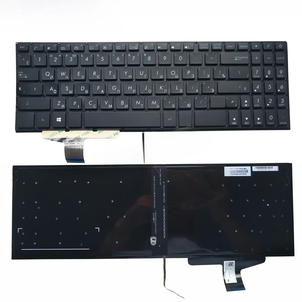 US angielski rosyjski Latin podświetlana klawiatura dla Asus VivoBook X580VD N580V X580 N580 RU LA klawiatura laptopa 0 knb0 5600RU00 — zdjęcie 2
