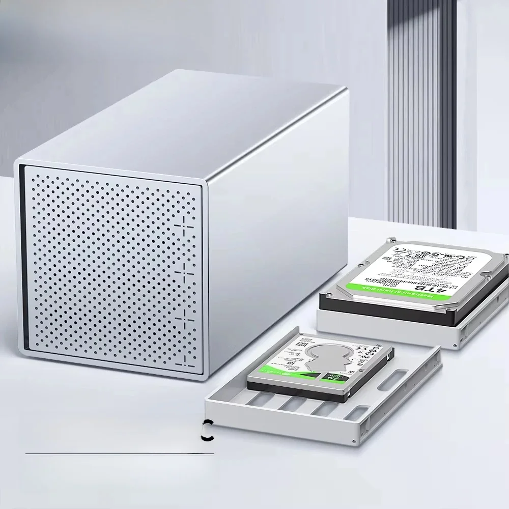 [PS400] Obudowa Yottamaster 4 Bay RAID Aluminiowa 4-gniazdowa obudowa zewnętrznej dysku twardego 2,5" 3,5" USB3.0 RAID Obsługa SATA3.0 64 TB — zdjęcie produktu 7
