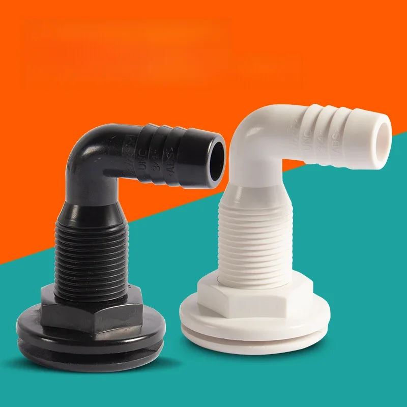 90 ° Sortie de Drainage marin sortie de Drainage de cale de Yacht sortie d'eaux usées Marine coque Angle droit sortie noir/blanc