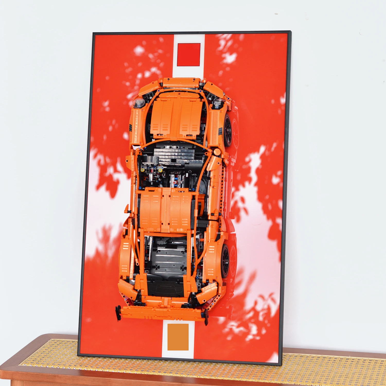 Display-Wallplatte für LEGO Technic Porsche 911GT3 RS 42056, Sammlerstücke für Erwachsene für Lego-Auto-Wandhalterungsbausteine