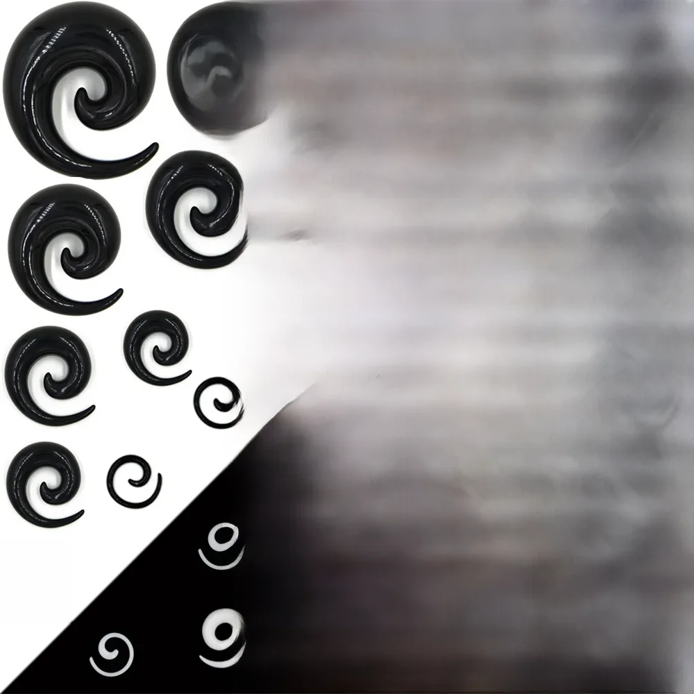 Akrylowy spiralny stożek do uszu Piercing kolczyk wtyczka Expander nosze Earlet wskaźniki 1,2 mm-24 mm — zdjęcie 2