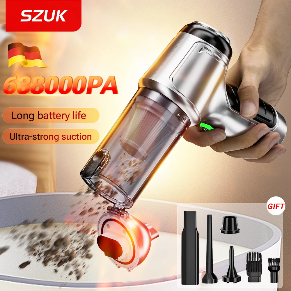 SZUK 638000Pa powerful wireless Vacuum Cleaner Portable Handheld Vacuum Cleaner Newly Rechargeable Mini Car Vacuum Cleaner