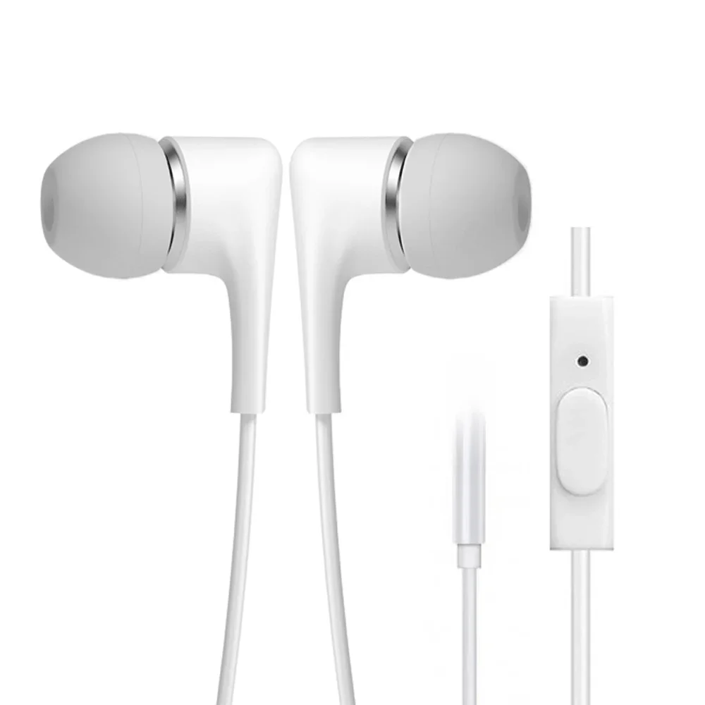 Fone de ouvido com fio e microfone de jack de 3.5mm com controle micro e viva-voz com almofadas