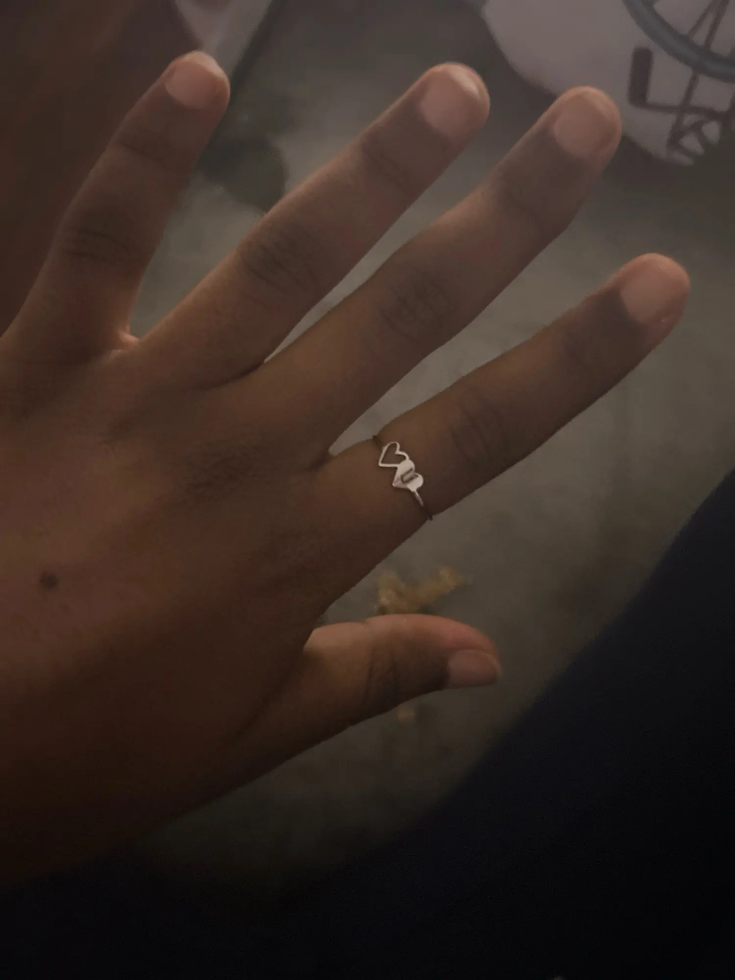 COOLTIME Initial Letter Ring for Women Stainless Steel A-Z Alphabet Double Heart Rings Simple Wedding Cheap Gift For Lover photo review