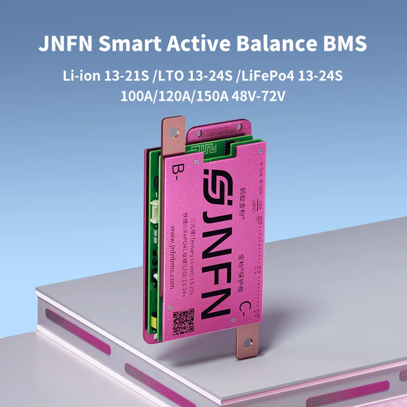 

JNFN ANT BMS 13s -24s 1A Active Balance lifepo4 BMS LTO Li-ion 48v 60v 72v 100A 120A 150A with RS485 Bluetooth LCD KEY