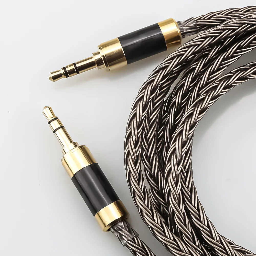 Kabel audio 16-żyłowy 7N OCC Mini TRS Jack 3.5 mm męski na 3.5 mm stereo AUX męski, przewód do głośników, słuchawek, komputera, słuchawek dousznych — 2