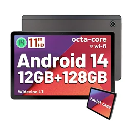 11 inch Tablet Android 14 with Octa-Core Processor, 12GB RAM+128GB ROM(1TB TF), 5MP+13MP, Split-Screen 6800mAh, Tablet with Case