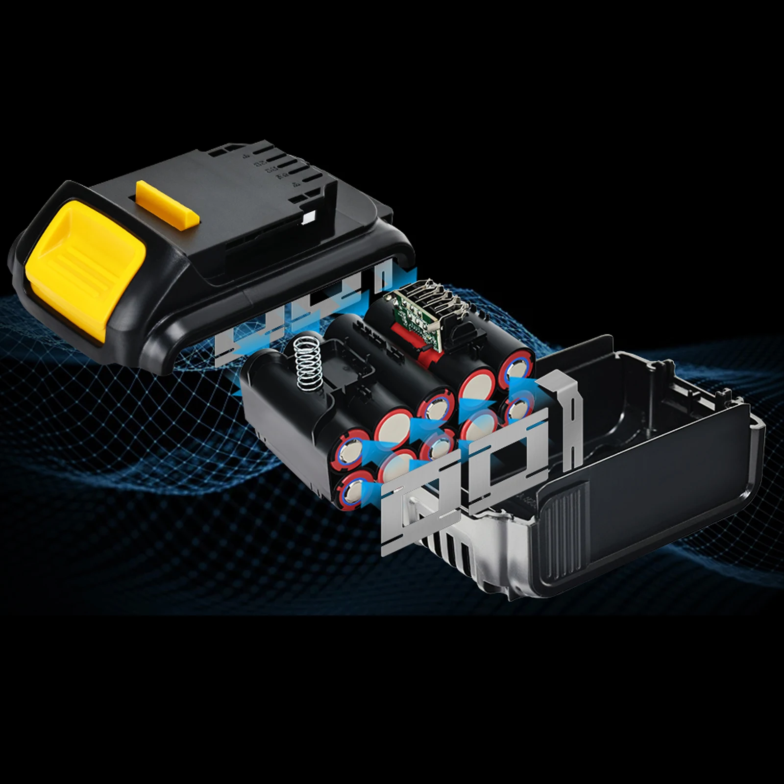 Custodia per batteria a 10 Core per Dewalt 20V li-ion Battery Shell Box con protezione di ricarica della scheda PCB BMS (solo custodia, senza