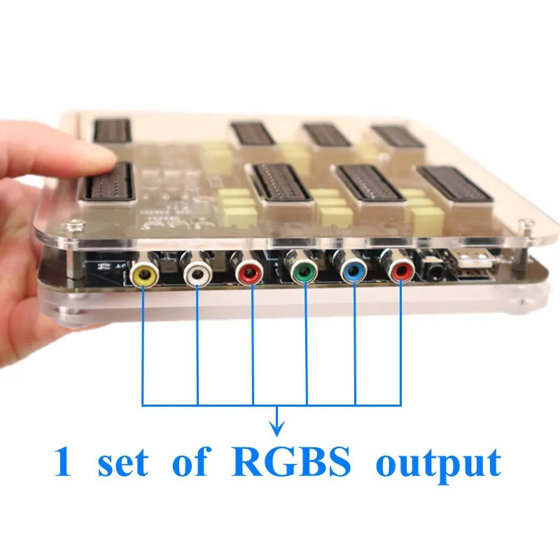 EUR dystrybutor Scart 6 wejście 3 wyjście RGBS w pełni automatyczny konwerter wideo przełącznik rozdzielacz dla md/sfc/ps123/dc/ss/box