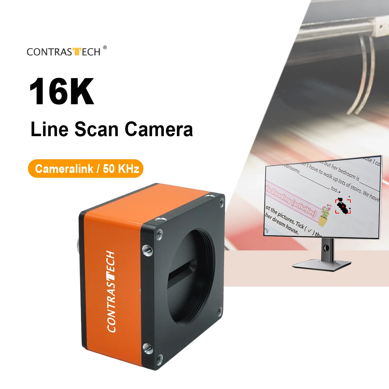 16K 50kHz POCXP High Sensitivity Line Scan Camera CoaXPress CMOS Industrial Vision Camera for Printing Inspection Free SDK