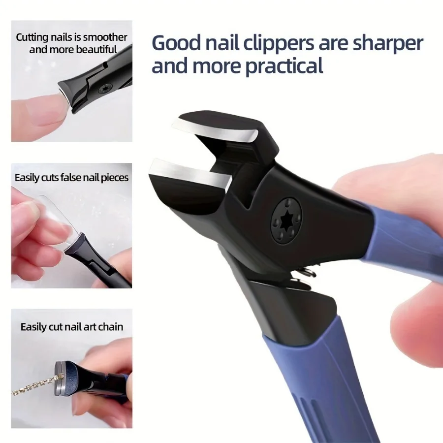 1 Piece Blue Nail Clipper, Suitable for Thick Nails, Ergonomic Handle, Foot Care Product, Effortless, Daily Essential - 6