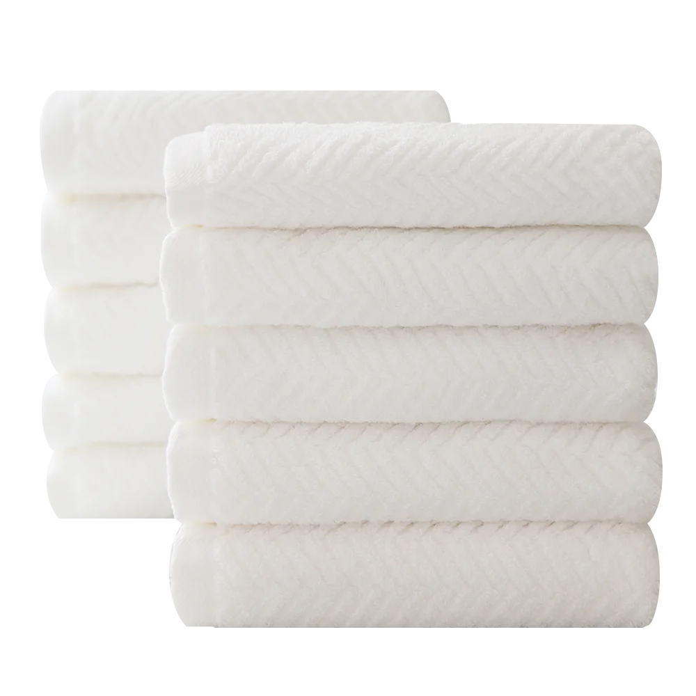 Cotton living 40 can 220g heringbone hotel towel, White 5 sheets/10 sheets, shower towel, very Thick Towel Hotel Bathroom Shower Towels