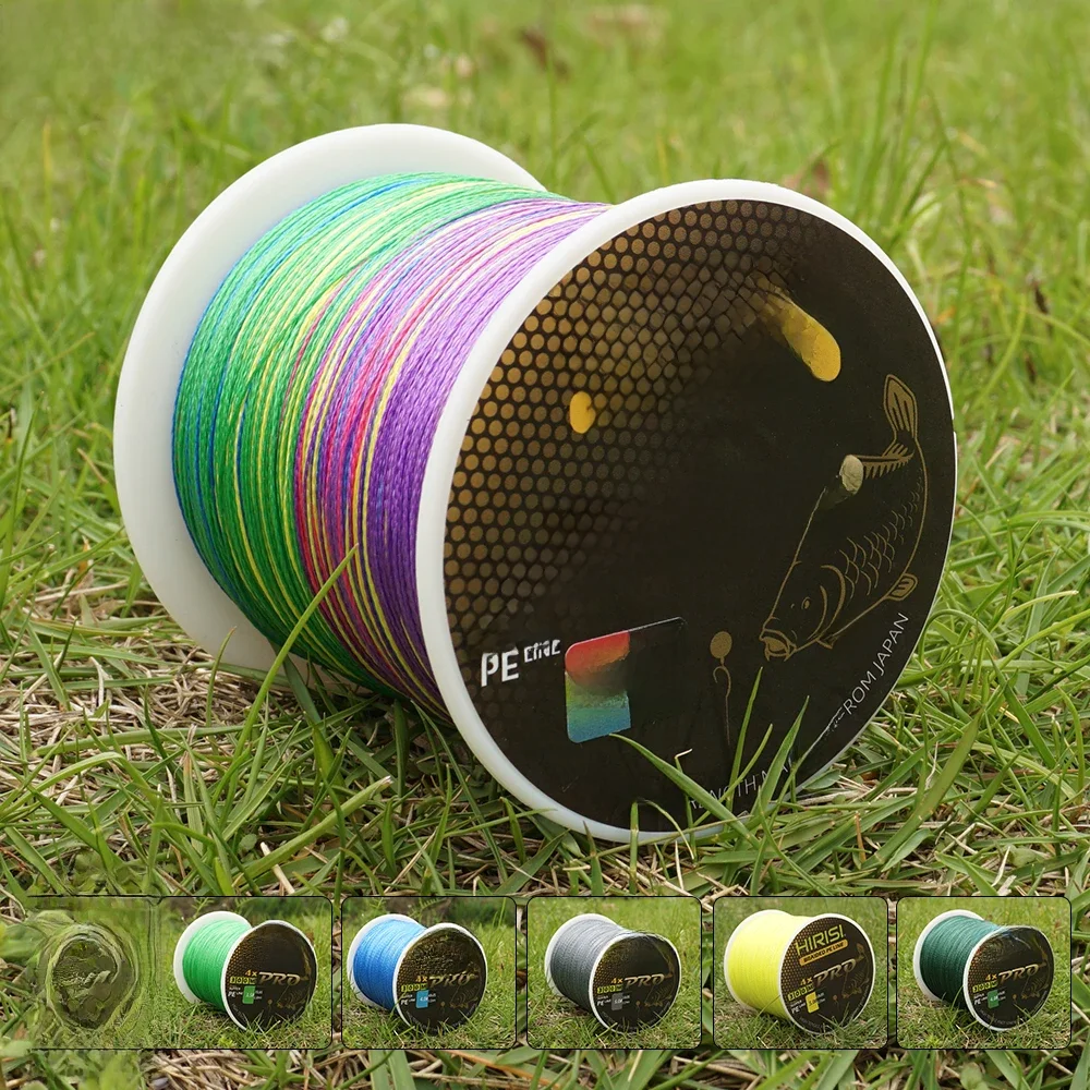 Ligne de pêche à la carpe Hirisi 300M ligne PE tressée 4 brins 15-50LB ligne de pêche Multifilament accessoires de pêche lisses