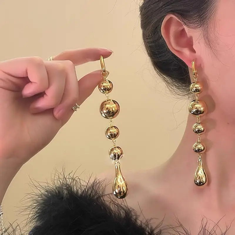 Sculptural Silver Luxury Drop Earrings