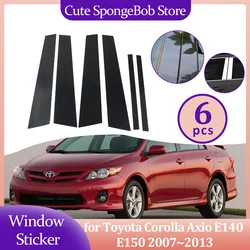 Door Window Pillar Sticker for Toyota Corolla Axio E140 E150 2007~2013 Posts Trim Covers Carbon Fiber Chrome Decal Accessories