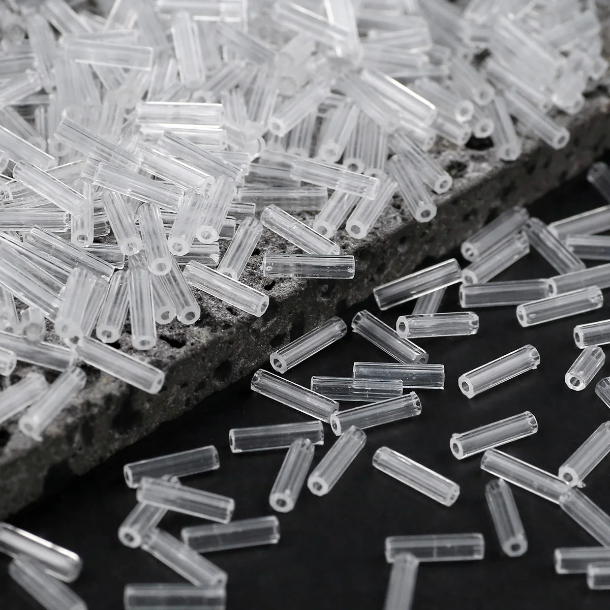 3×12mm Long Tube Cylinder Acrylic Crystal Beads Translucent Glass Spacer Loose Beads For Jewelry Making Bracelets DIY Accessorie
