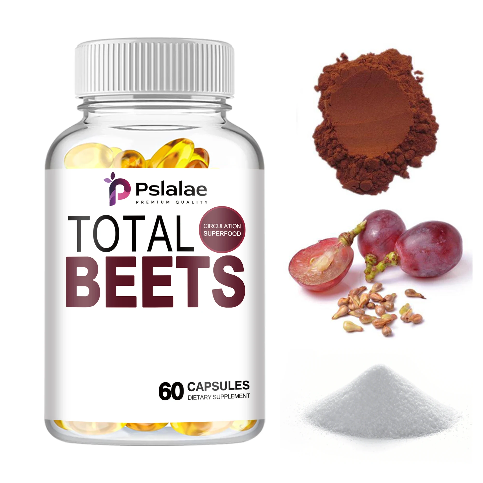 Total Beet Capsules - Supports Heart Health, Circulation, Immune System and Digestive System - 60 Capsules