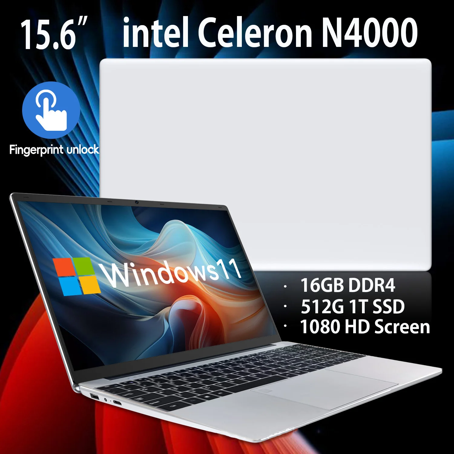 FUCHU 2025 ordinateur portable professionnel 15.6 ''Windows 11 Intel N4000 16GB RAM 1 to SSD ordinateur portable déverrouillage par empreinte digitale ordinateur portable de bureauFUCH FUCHU 2025 ordinateur portable professionnel 15.6 ''Windows 11 Intel N4000 16GB RAM 1 to SSD ordinateur portable déverrouillage par empreinte digitale ordinateur portable de bureauFUCH