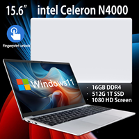 FUCHU 2025 Business Laptop 15.6'' Windows 11 Intel N4000 16GB RAM 1TB SSD Laptop Fingerprint Unlock Office Notebook ComputerFUCH