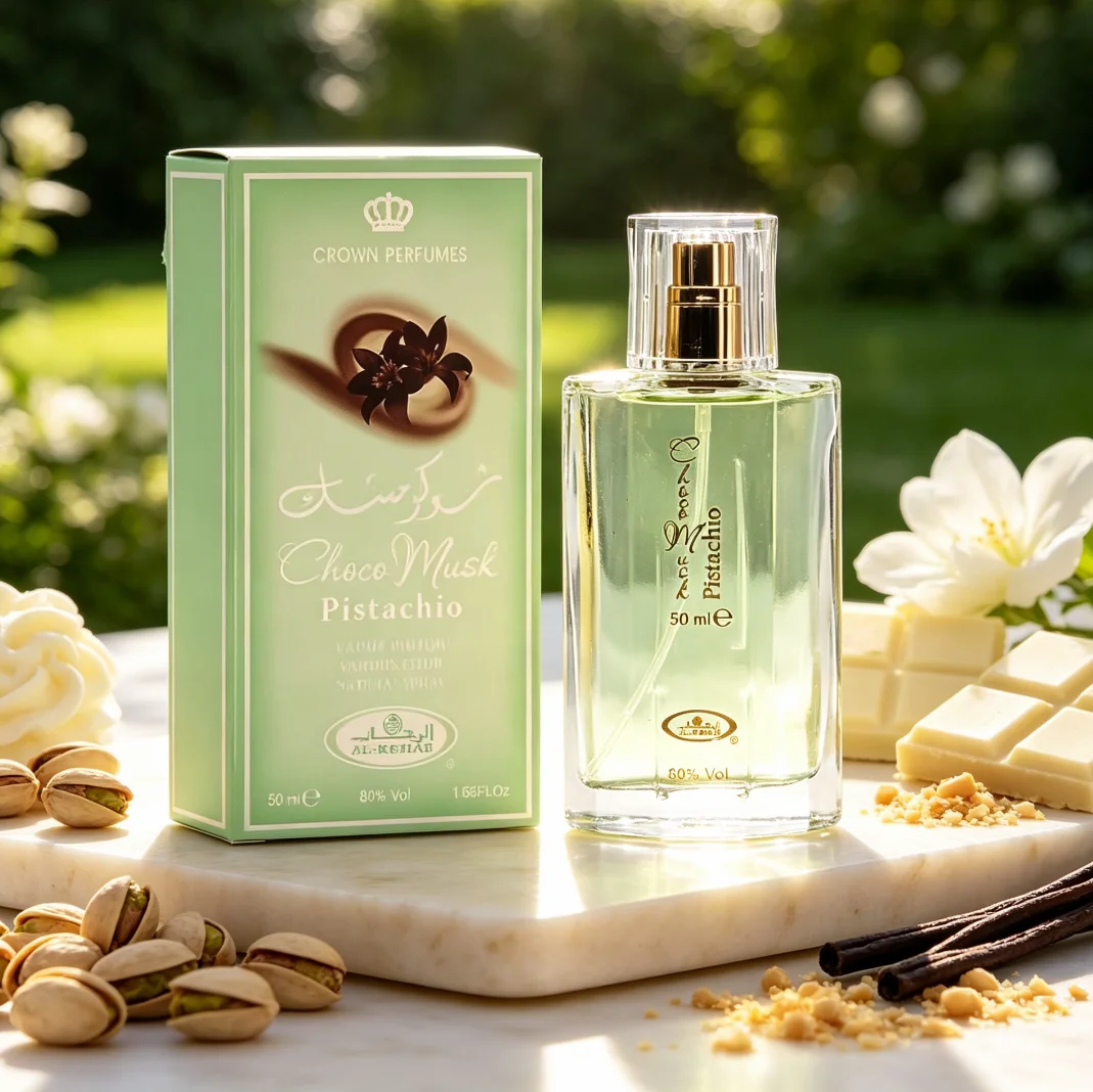 Al Rehab Choco Musk Pistachio Perfume, 50Ml Pistachio Chocolate Musk Scent. Refreshing Gourmet Notes, Musk Balances Sweetness, Light And Vivid For Spring And Summer.