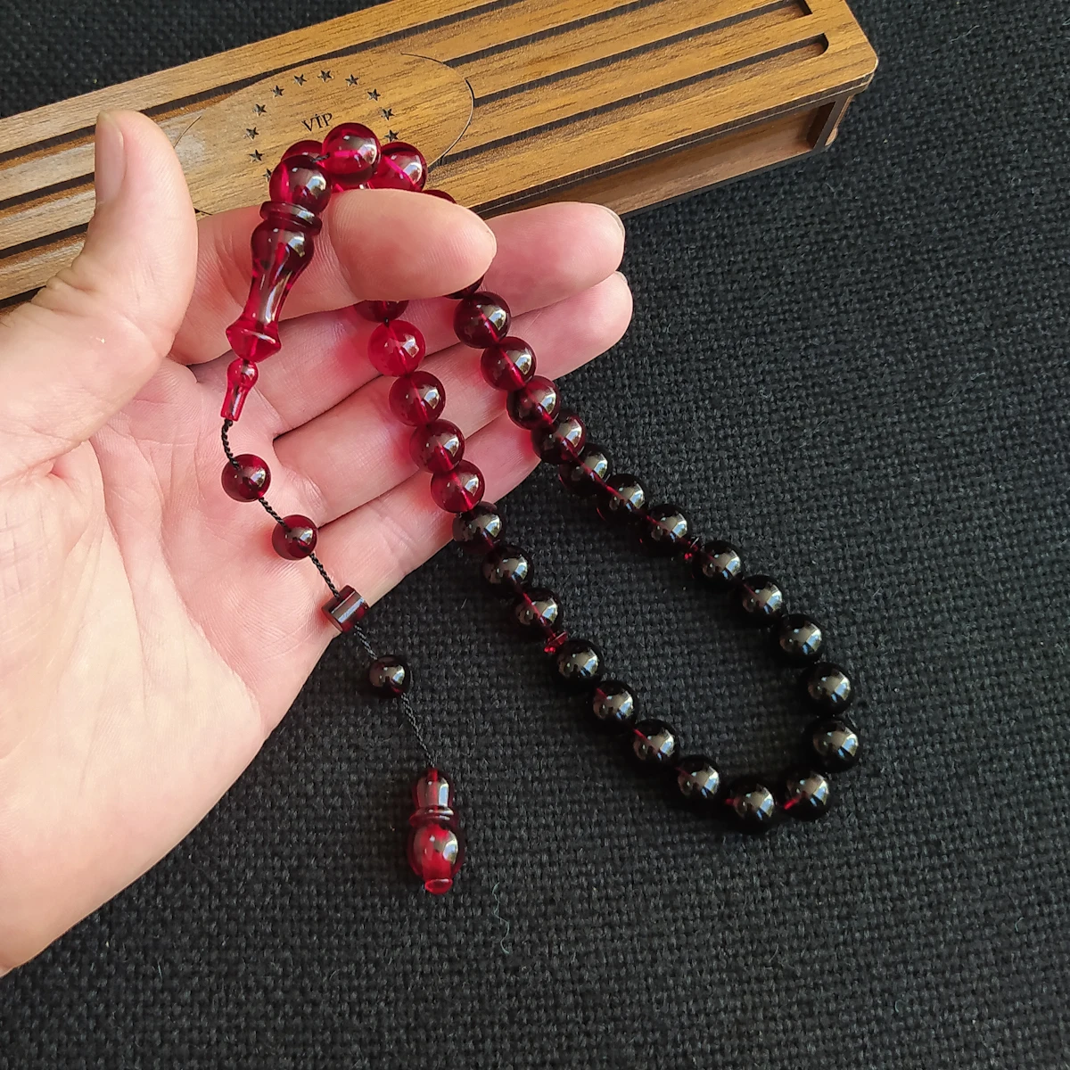 

10x10 mm Mesut Elma Islamic Prayer 33 Beads Tightening Amber Rosary Cherry Fire Amber Tasbih مسبحة Bakelite كهرمان Tesbih