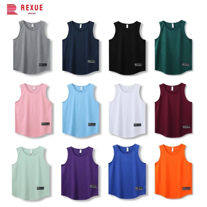 Hot Sell Men Running Vest Summer Loose Sleeveless Basketball Jersey Letter Print Fitness Bodybuilding Singlet Custom Tank Tops