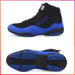 Brand Day Key Rozmiar 33-47 Męskie buty bokserskie Wrestling Combat Sneakers Gym High Top Boxing Shoes Blue Black Boots Męskie buty sportowe