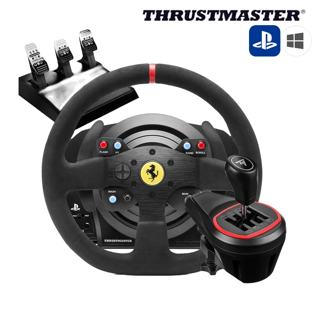 TRUTSTMASTER T300 Ferrari Integral Racing Wheel + TH8S Shifter Package (Support PS5, PS4, PC)