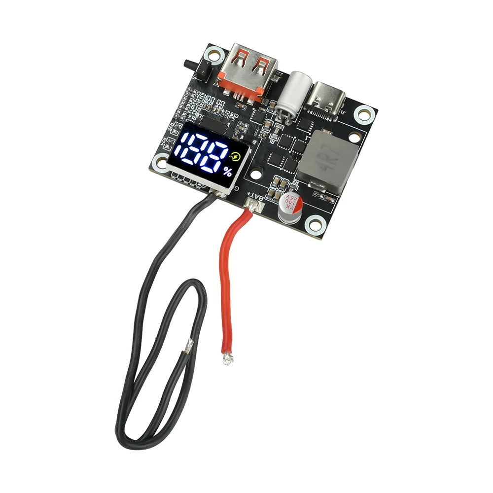 65W Power Bank Module 3S/4S/5S/6S Battery Bidirectional Fast Charging Circuit Board With Digital Display Type-C USB-A DIY Module