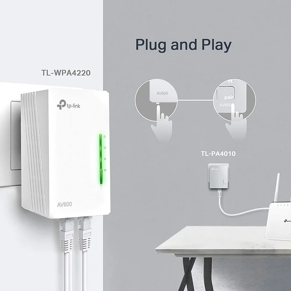 Imagem -04 - Link-kit Wi-fi Powerline 300mbps Tl-wpa4220t Av600 Pacote tp