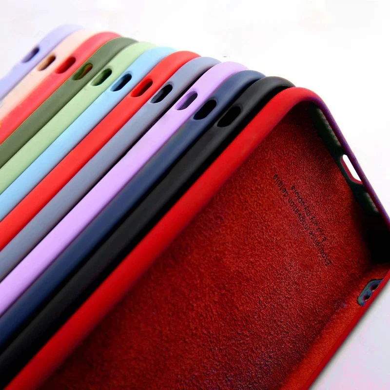 Für XiaoMi RedMi Note 9 9s Pro 10 11 11S 10s 10T 9T 8 8T 7 Pro 9A 9C 10C Poco X3 F3 Soft Solid Candy Cover Flüssigsilikonhülle