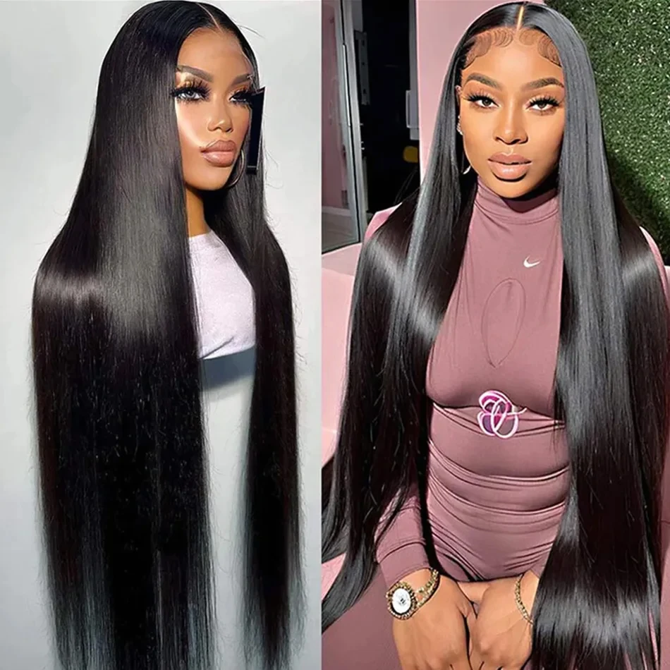 Brazilian 250 Density Bone Straight 13x6 HD Lace Front Wig 30 32 Inch Transparent 13x4 Lace Frontal Human Hair Wigs For Women