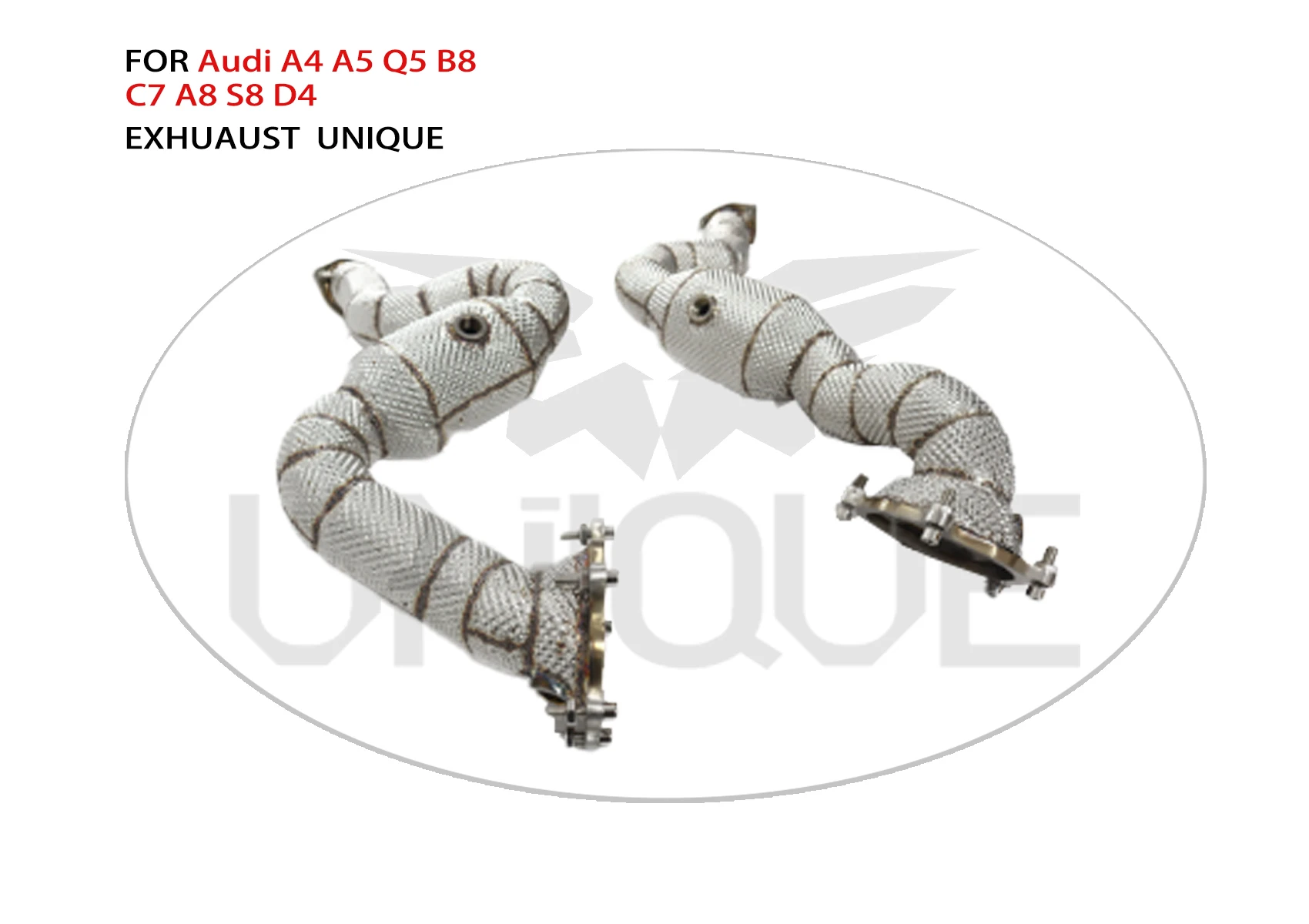 

UNIQUE Exhaust System High Flow Performance Downpipe for Audi S6 S7 RS6 RS7 C7 A8 S8 D4 4.0T 2013-2018