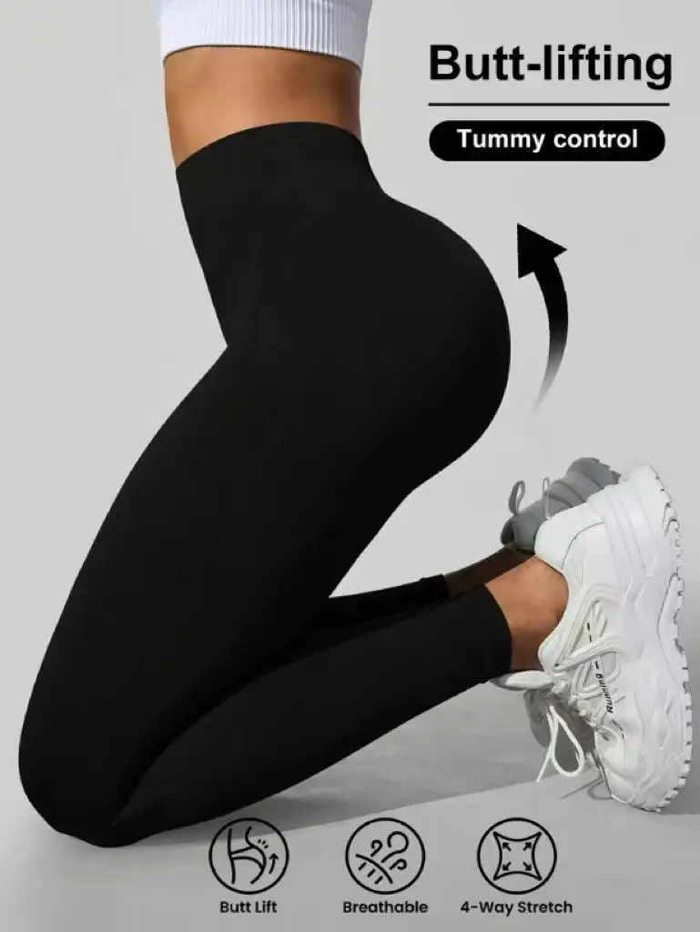 Ladies' High-Waist Hip-Lifting yoga Pants, Moisture-Absorbing and Sweat-Wicking, High-Elastic Sports Tights, Sport Pants