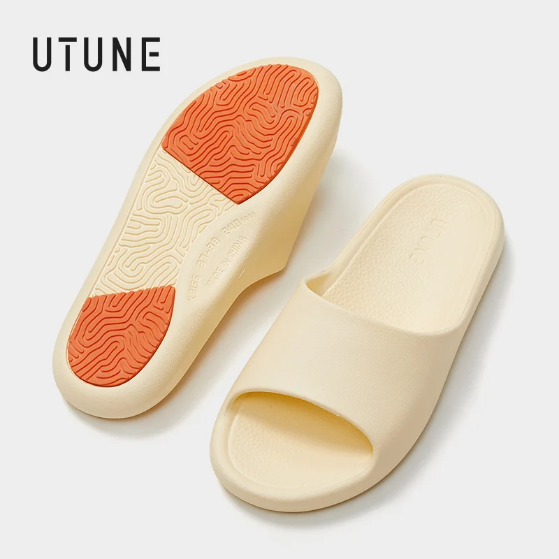 UTUNE-Retro Anti-Slip Slippers for Men and Women, Simple Indoor Bathroom Slippers, Soft Ergonomic Sandals