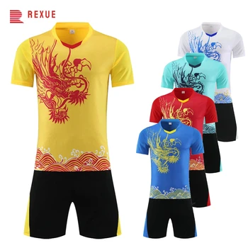 23-24 Men's Soccer Jersey Set Short Sleeve China Dragon Football Shirts Pants 3D Printing Volleyball Ping Pong Custom Uniform