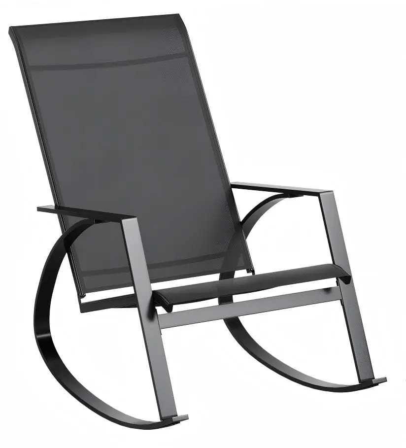 Fauteuil à bascule de jardin, fauteuil à bascule d'extérieur avec structure en métal résistant à la rouille pour patios, pelouses, cours arrière et zones bordées de piscines