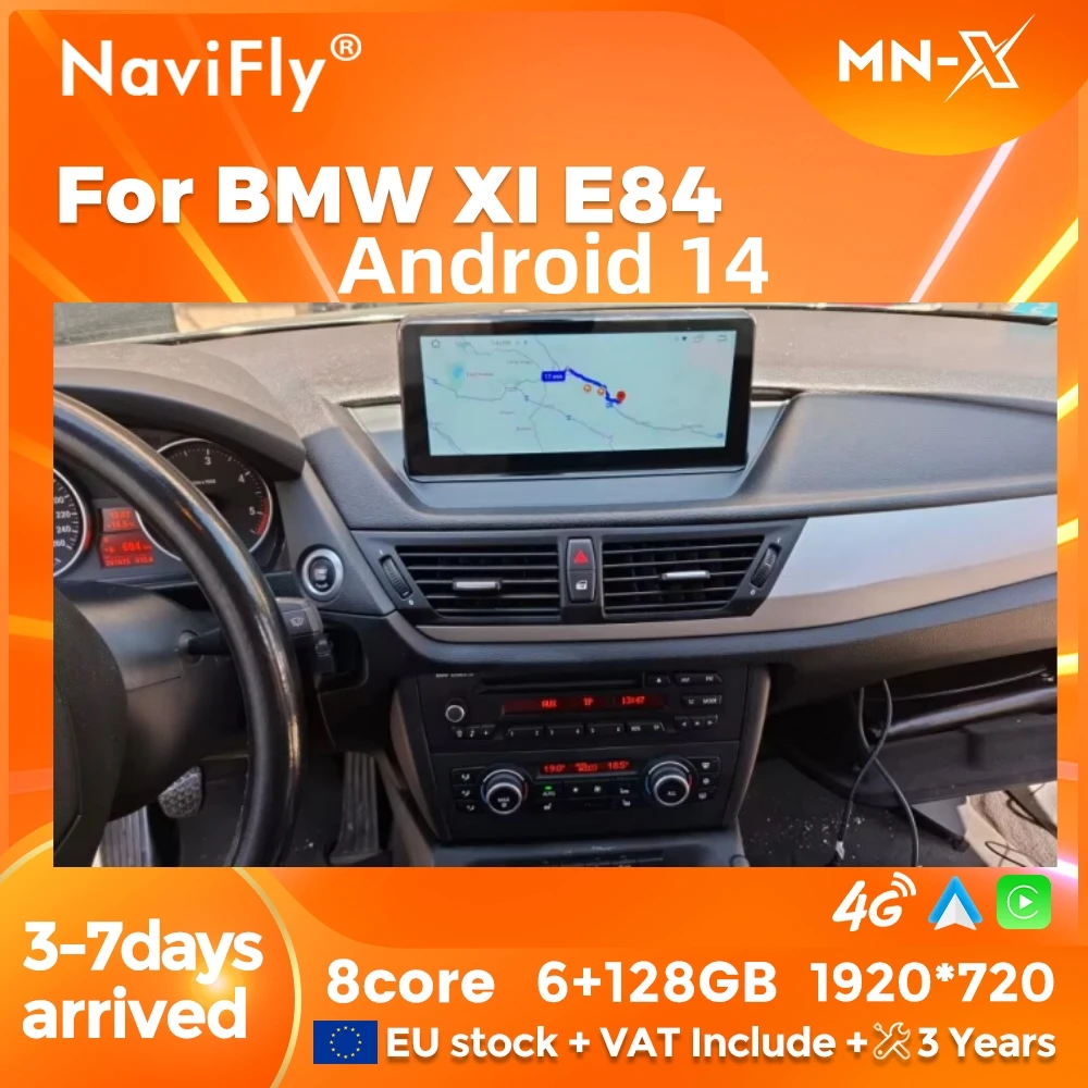 NaviFly EU lager NEUE Android 14 Auto Drahtlose Carplay Für BMW X1 E84 2009-2015 GPS 2 Din Auto radio intelligente system Autoradio