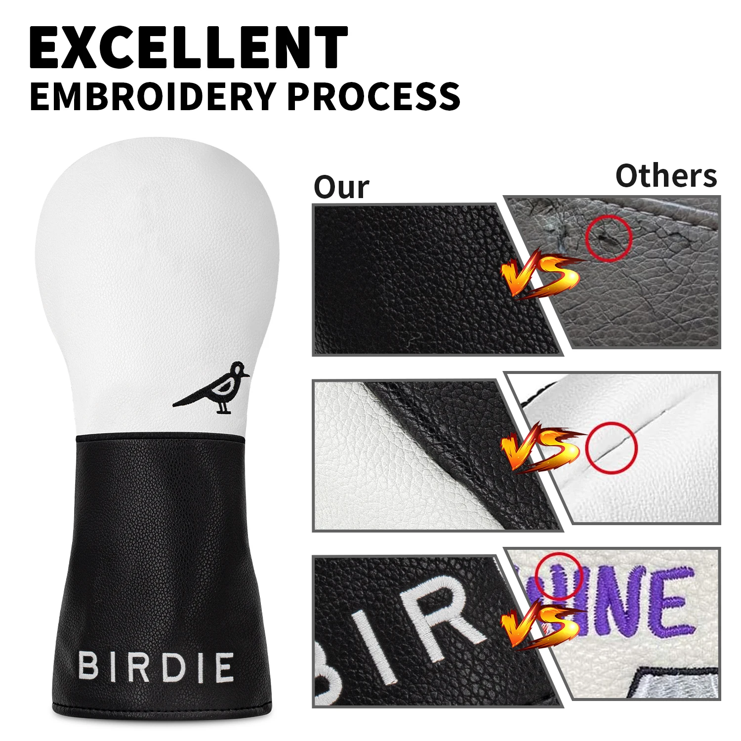 1pc/4pcs Little Bird Design Style Golf Club Covers for Driver, Fairway, Hybrids - Head Covers for Golf Clubs image 4