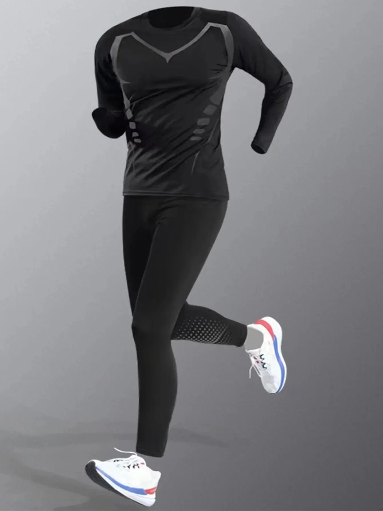 AliExpress BURUITE Sports Suit Men's Running Gym Clothes Running Clothes Cycling Tight Spring, Autumn And Winter Quick-drying Clothes