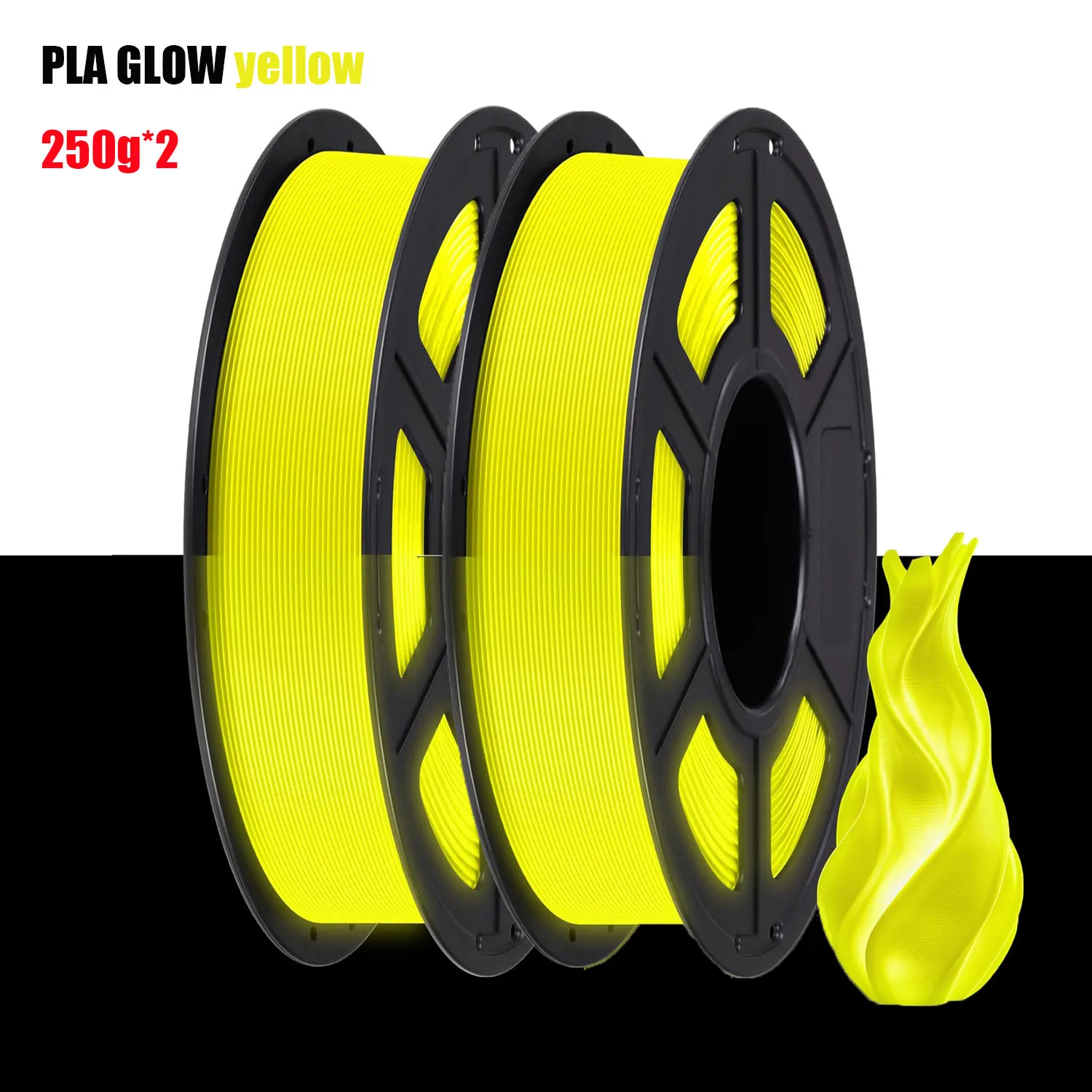 

Yellow Glow in the Dark PLA 1.75mm 3D Printer Filament Dimensional Accuracy +/- 0.03 for 3D Printing 500g Spool