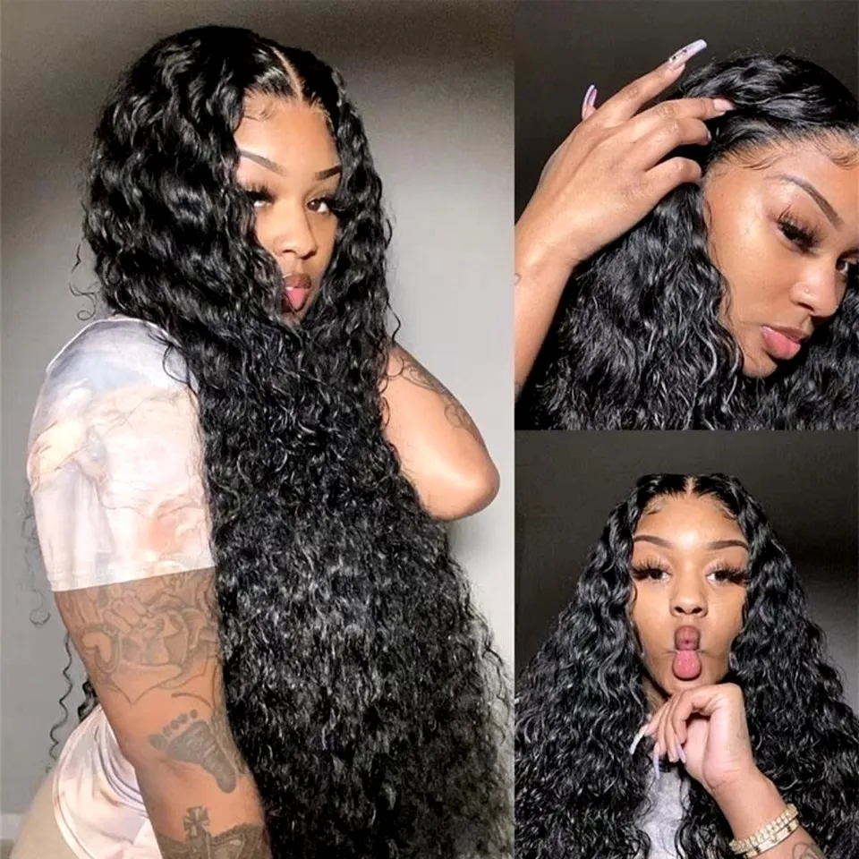 HD Transparent Lace Front Human Hair Wigs Deep Wave Wig 13x4 Lace Closure Wigs Remy Curly Human Hair Wig 13x4 13x6 Frontal Wigs