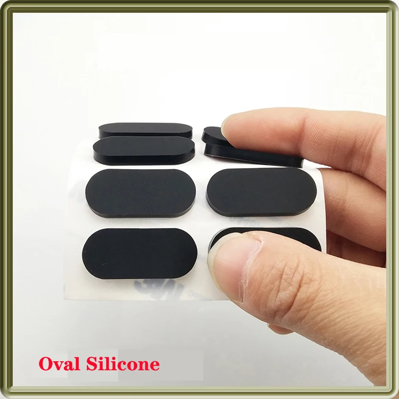 10pcs Anti-slip Self Adhesive Silicone Rubber Oval Mat Cabinet Equipment Feet Pad Floor Protectors Shock-Absorbing   Width 12MM