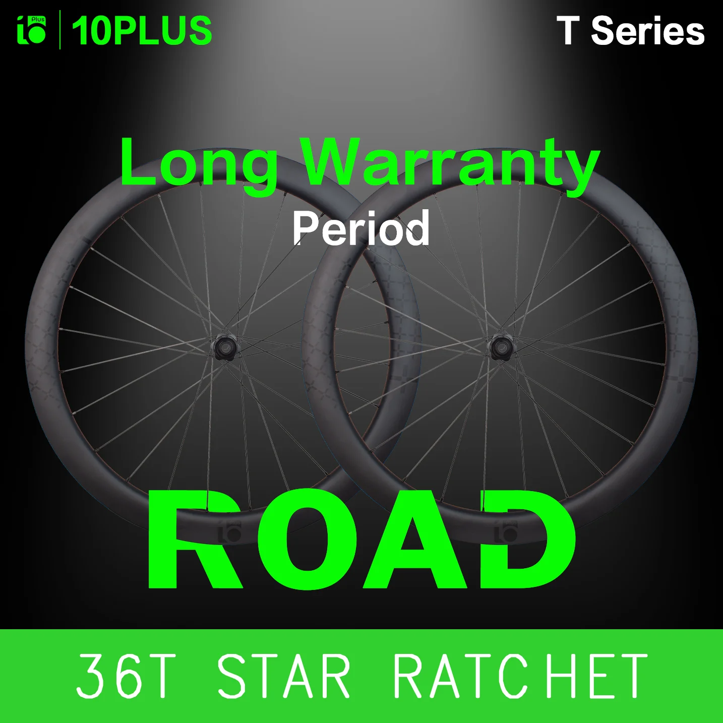 10PLUS T Series 700c Wind Tunnel Aero Wheels Disc Brake 36T Star Ratchet Carbon 60mm Thru Axle Fiber Road Racing Set