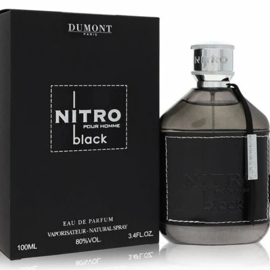 

Dumont Nitro Black 3.4 Fl Oz Eau De Parfum for Men – Dark Sweet Fruity Woody Fragrance – Luxurious Long Lasting Scent