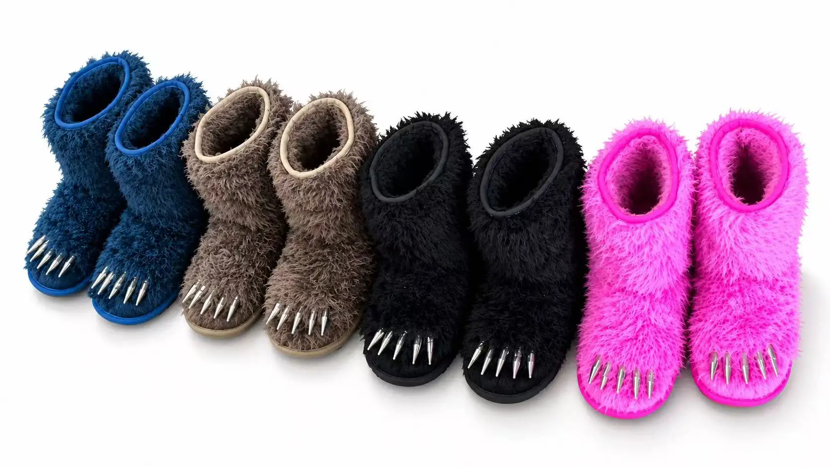 Designer Winter Bear Claw Shoes Women's Warm Fluffy Fashion Unique Brand Series Furry Booties Comfortable Durability