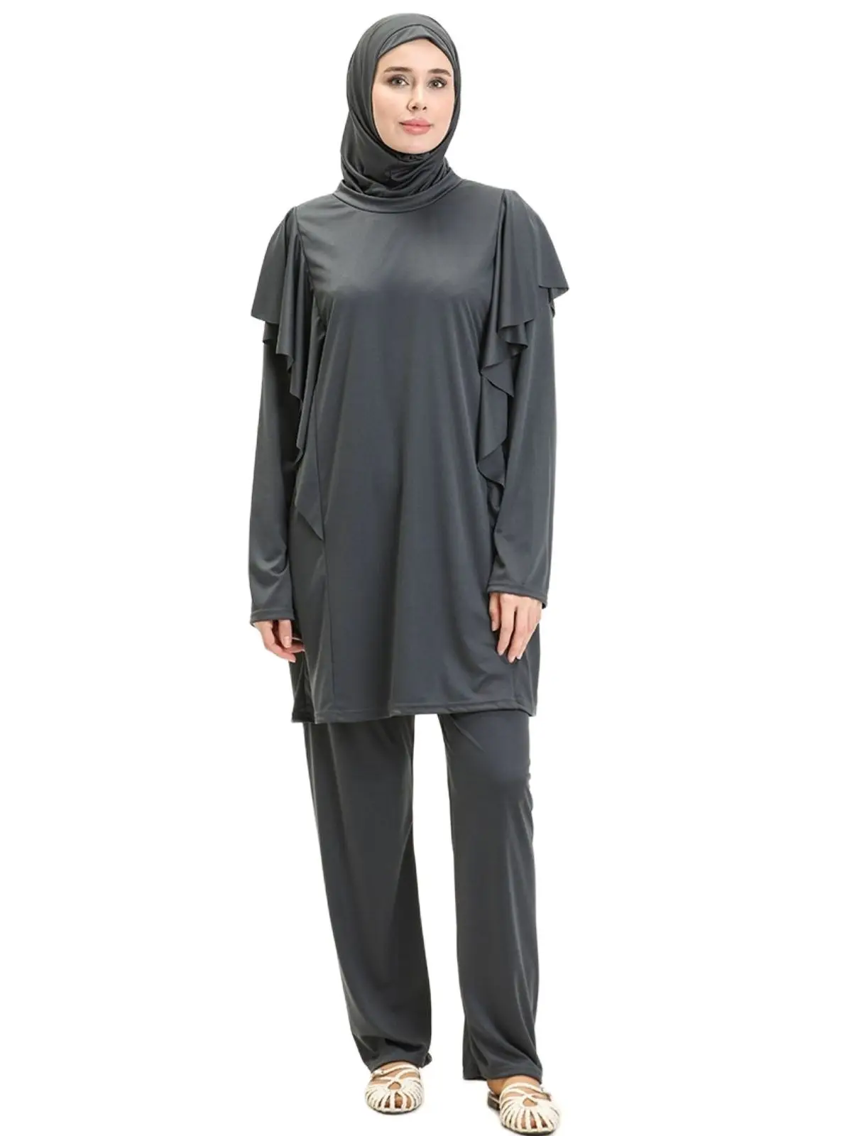 Full Burkini Garnish Hijab Swimsuit Muslim Swimwear for Women Hashem Summer Sea Swimming Burkini Modest Islam Beachwear Bat Suit