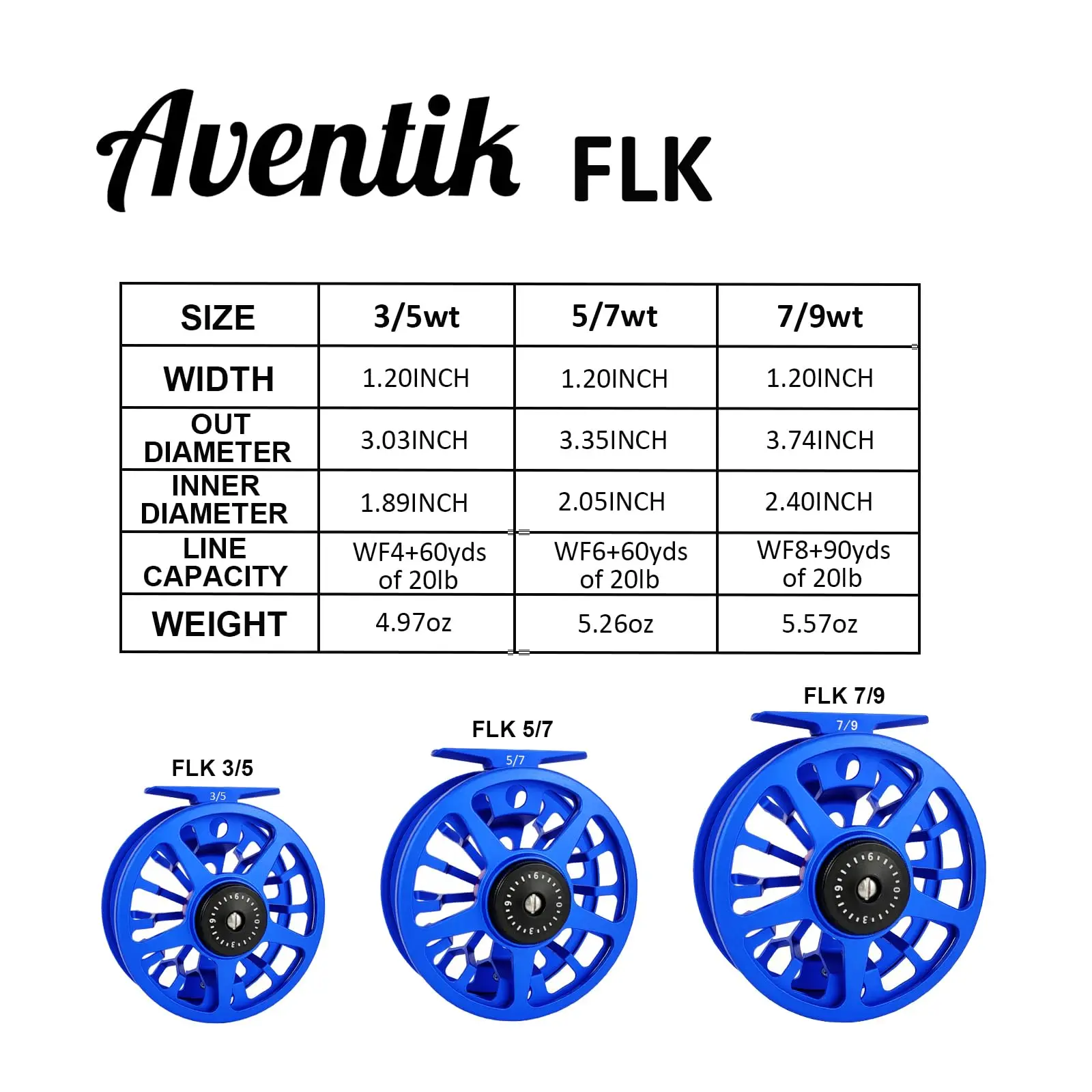 Aventik New Design Quality Fly Fishing Reel 3/5 5/7 7/9 Fly Reel Large Arbor Aluminum Fishing Reel Handle-Changed Reel